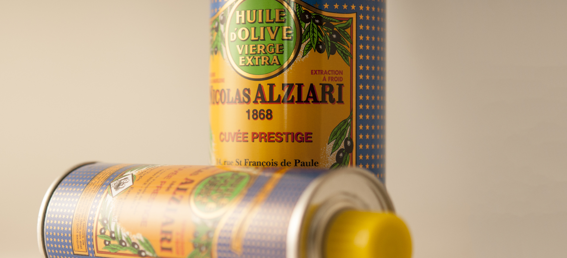 Huile d'olive Nicolas Alziari cuvée PRESTIGE 200 ml - Produits phare - HUILES  D'OLIVE